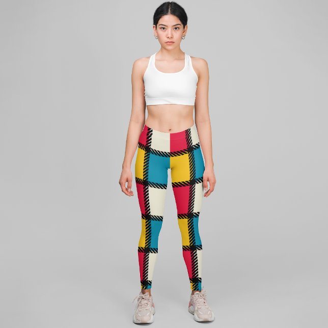 Colorful Plaid Square Capri Leggings (Creator Uploaded)
