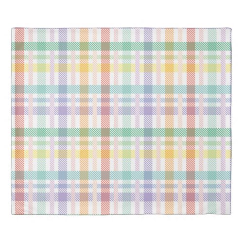 Colorful Plaid Stripe Pattern Duvet Cover