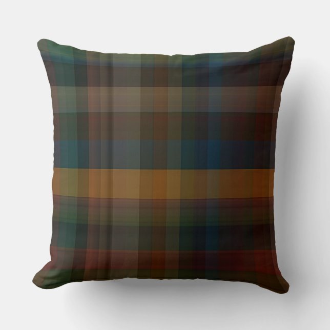Colorful Plaid Throw Pillow (Front)
