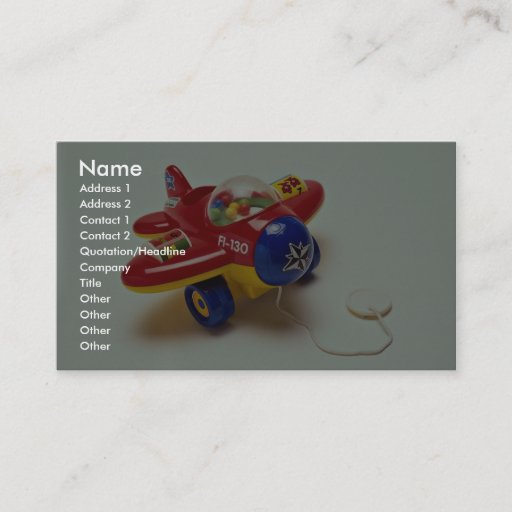 Customizable Colorful plane toy for kids business cards