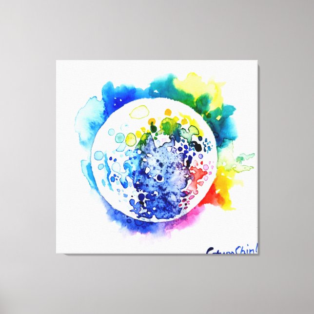 Colorful planet canvas print (Front)