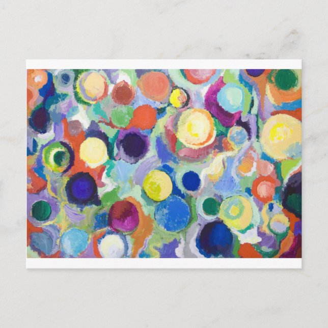 Colorful Planets (abstract expressionism) Postcard (Front)