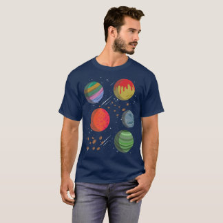 Colorful Planets in Outer Space T-Shirt