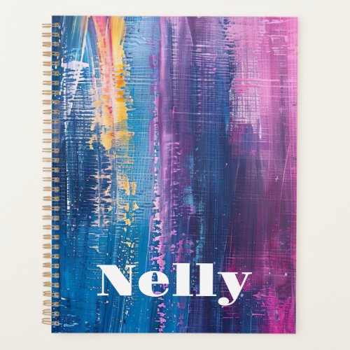 colorful Planner Acryl painting style with name