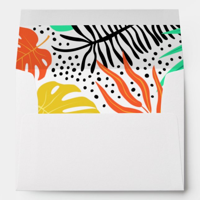 Colorful Plants Dots Lined Envelope (Back (Bottom))