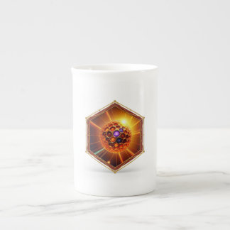 Colorful Plasma Ball Emitting Rays Bone China Mug