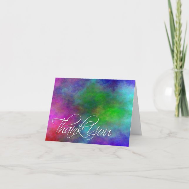 Colorful Plasma Cloud Thank You Card (Front)