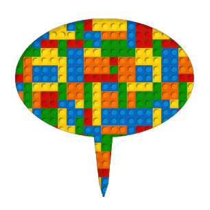 colorful plastic blocks cake topper