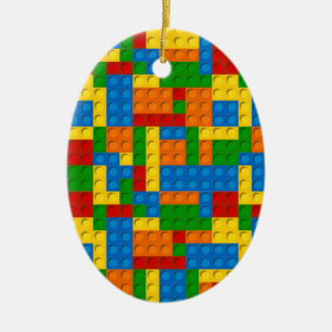 colorful plastic blocks ceramic ornament