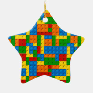 colorful plastic blocks ceramic ornament