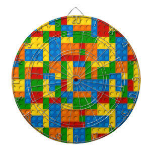 colorful plastic blocks dartboard