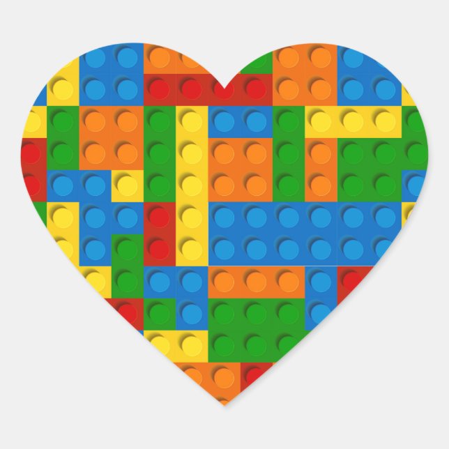 colorful plastic blocks heart sticker (Front)