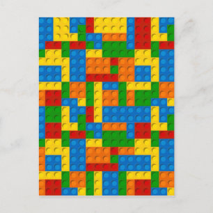 colorful plastic blocks postcard