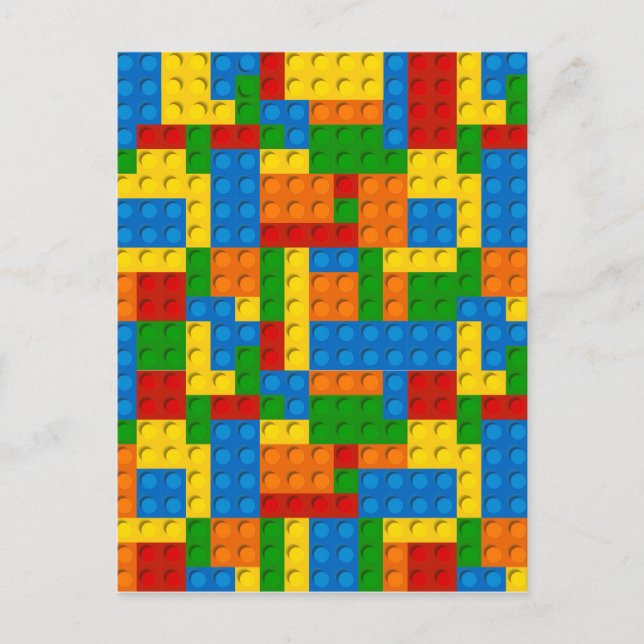 colorful plastic blocks postcard (Front)