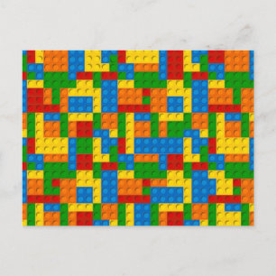 colorful plastic blocks postcard