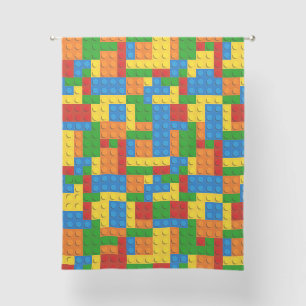 colorful plastic blocks sheer curtains