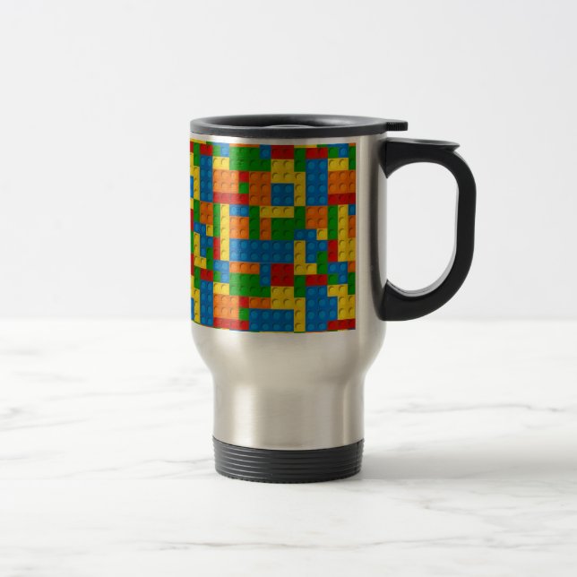 colorful plastic blocks travel mug (Right)