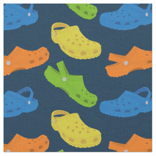 Colorful Plastic Shoes Slip on Moccasins Patterned Fabric