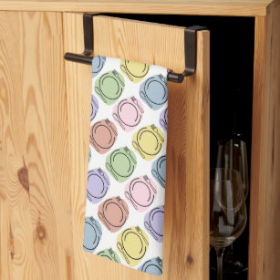 Colorful Plate Settings Pattern Kitchen Towel