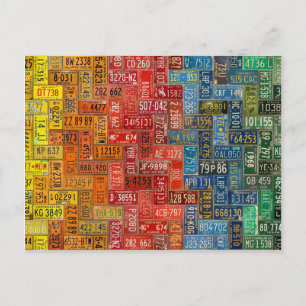 Colorful Plates from All 50 States Postcard