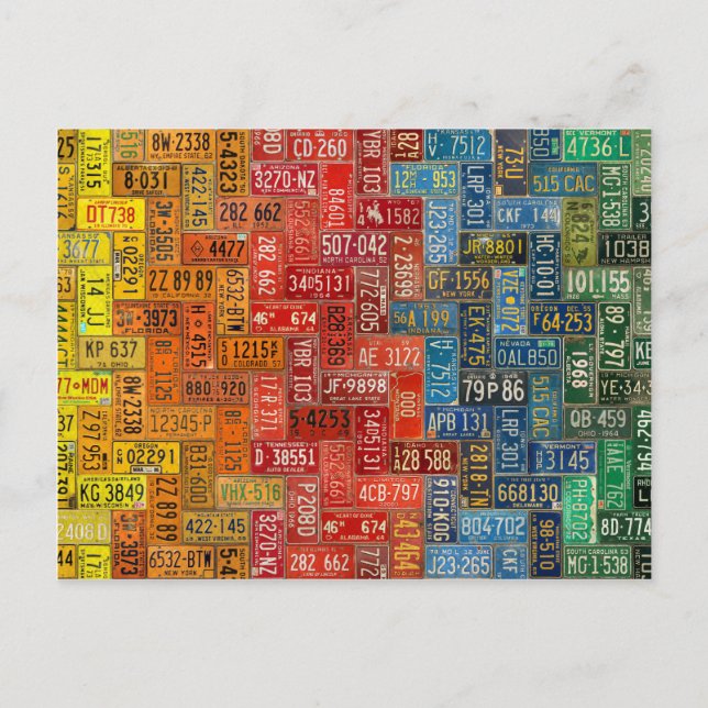 Colorful Plates from All 50 States Postcard (Front)