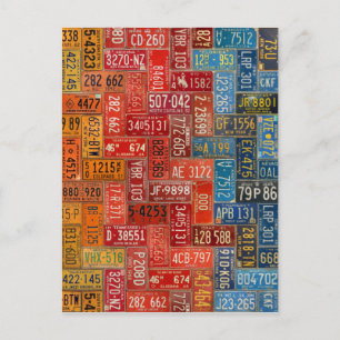 Colorful Plates from All 50 States Postcard