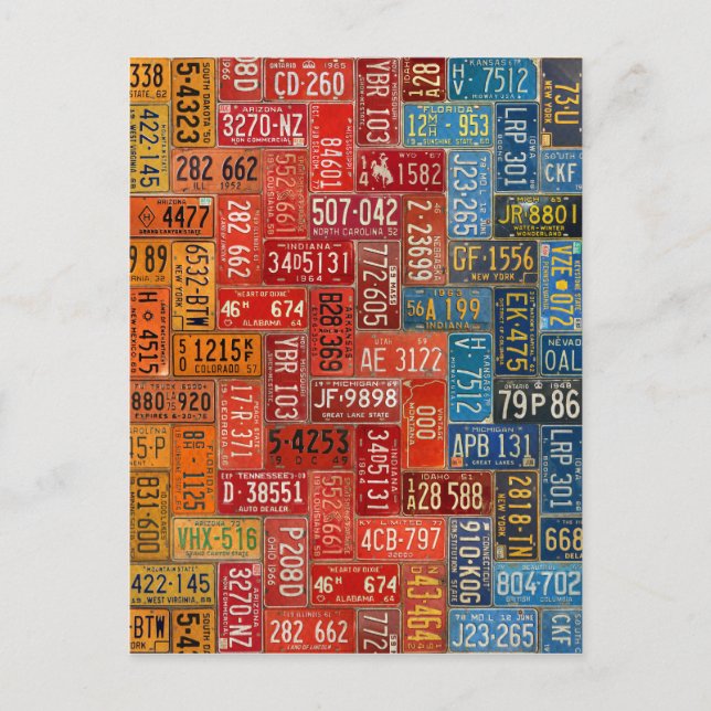 Colorful Plates from All 50 States Postcard (Front)