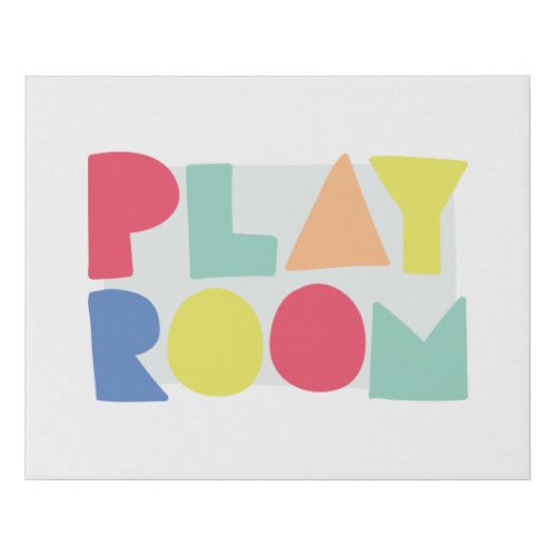 Colorful play room kids art decor faux canvas print