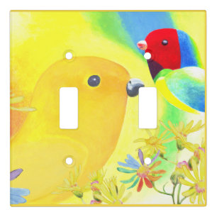 Colorful Playful Birds Light Switch Cover