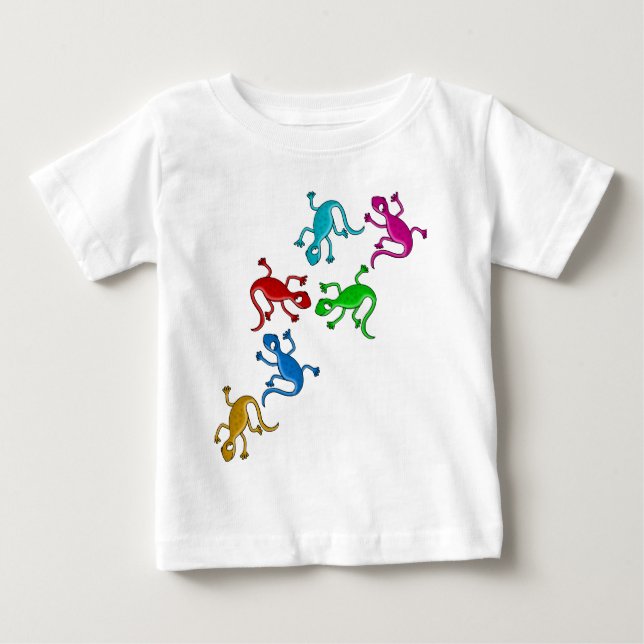 Colorful, playful lizards baby T-Shirt (Front)
