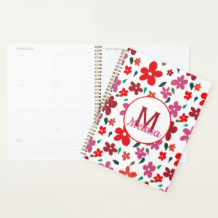 Colorful Playful Minimalistic Floral Monogram Planner