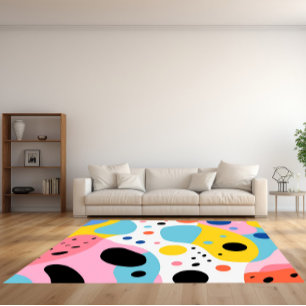 Colorful Playful organic shapes background Rug