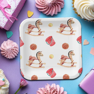 Colorful Playground Birthday Party Paper Plates