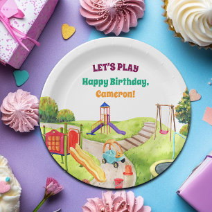 Colorful Playground Birthday Party Paper Plates