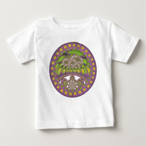 Colorful Plum Yellow lace decorative ethnic patter Baby T_Shirt