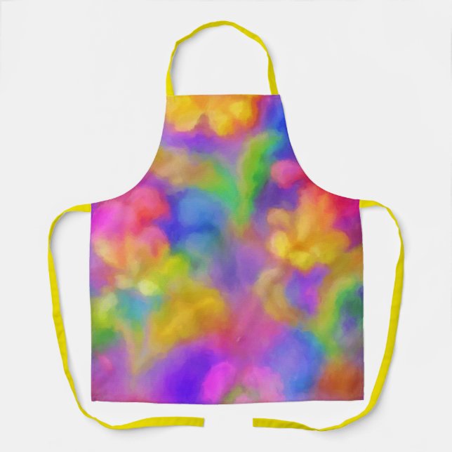 Colorful Plume Damask Apron (Front)