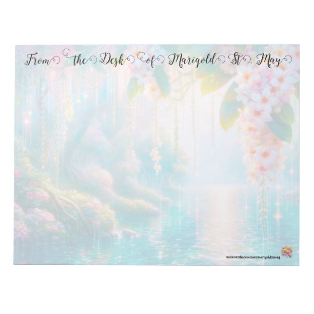 Colorful Plumeria Lake Notepad (Front)