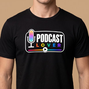 Colorful Podcast Lover Microphone T-Shirt
