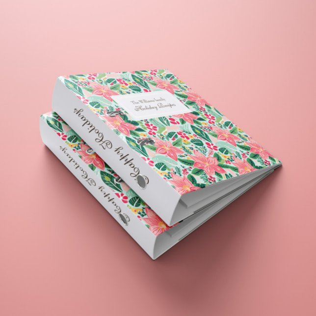 Colorful Poinsettia Holiday Family 3 Ring Binder (Creator Uploaded)