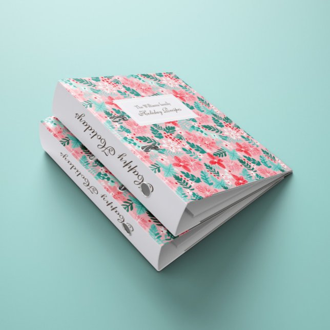 Colorful Poinsettia Holiday Family 3 Ring Binder (Creator Uploaded)