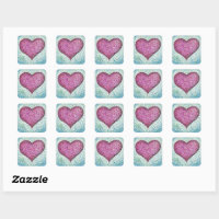 Love, Adorable Girly Pink Heart Postage, Zazzle