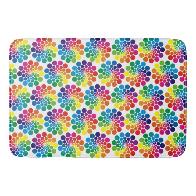Colorful Points & Circle Pattern + your background Bath Mat (Front)
