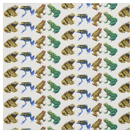 Colorful Poison Dart Arrow Frogs Fabric