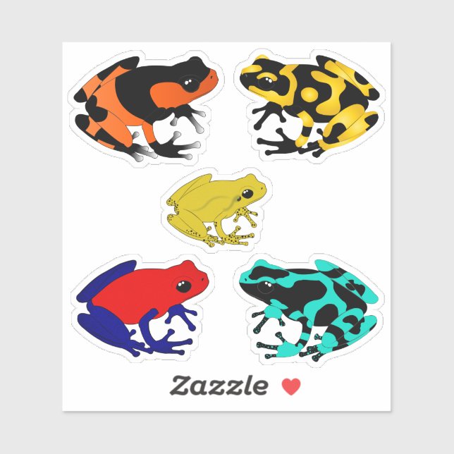 Colorful Poison dart frogs Sticker (Sheet)