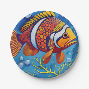 Colorful poisson paper plates