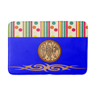 colorful pokadot circles bathroom bathmat