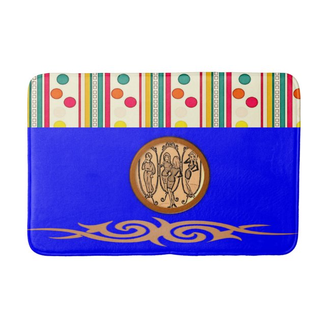 colorful pokadot circles bathroom bathmat (Front)