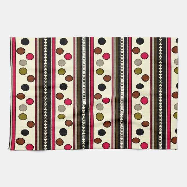 colorful pokadot circles kitchen hand towel (Horizontal)
