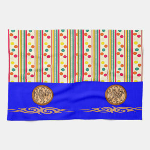 colorful pokadot throw decorative kitchen towel