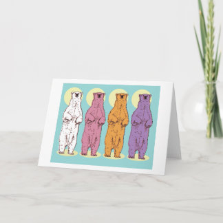 Colorful Polar Bears Greeting Card